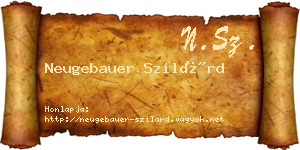 Neugebauer Szilárd névjegykártya